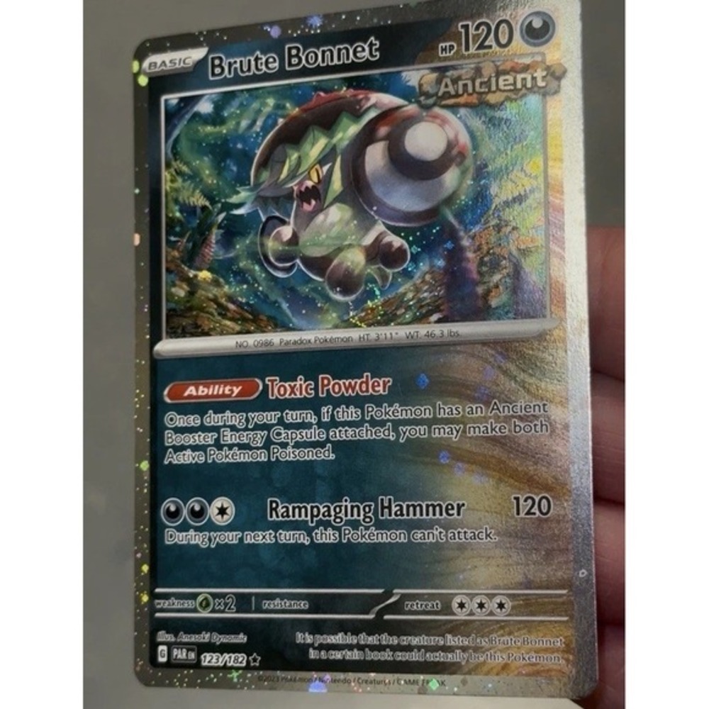 Pokemon Card Brute Bonnet 123/182 2 FART SWIRLS DOUBLE 🌀 Cosmos Holo Near‎ mint